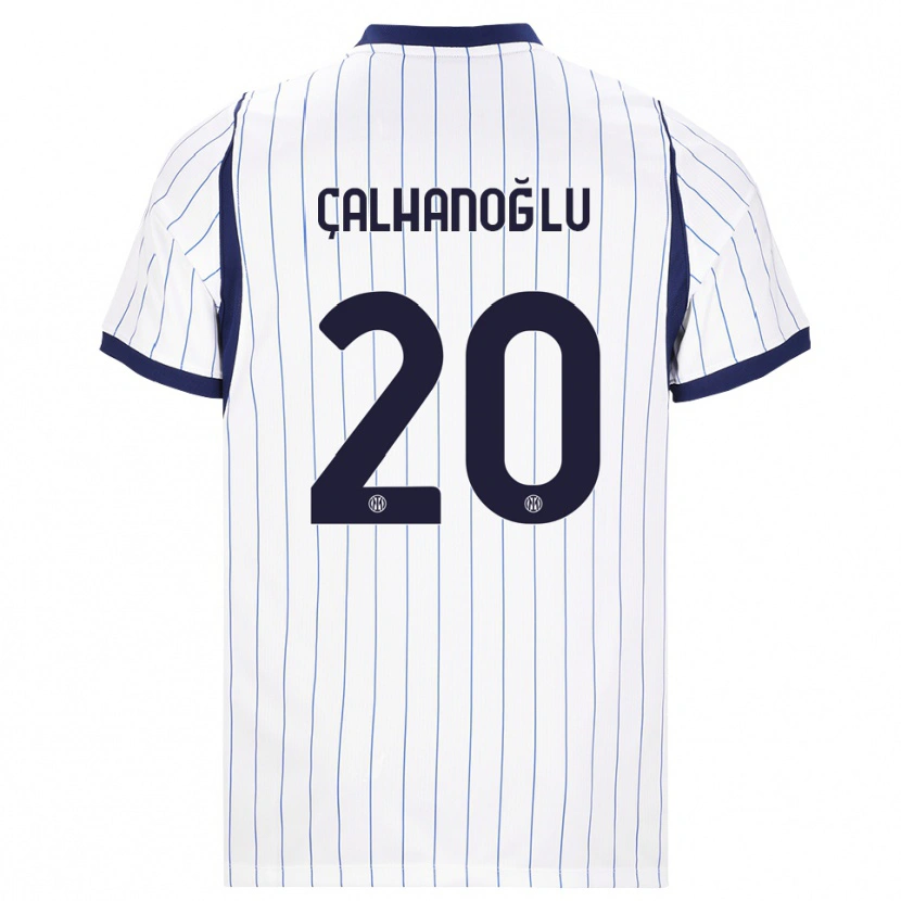 Danxen Mann Hakan Çalhanoğlu #20 Hvit Marineblå Bortetrøye Drakt Trøye 2026/27 Skjorter T-Skjorte