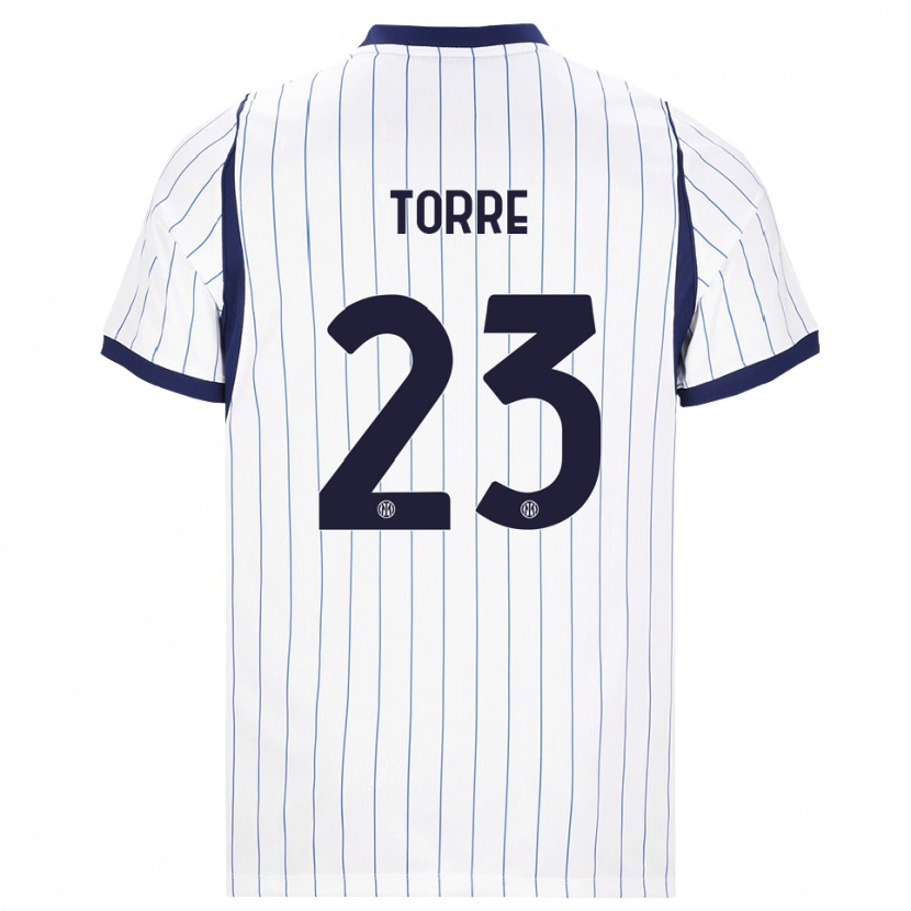 Danxen Mann Pietro La Torre #23 Hvit Marineblå Bortetrøye Drakt Trøye 2026/27 Skjorter T-Skjorte
