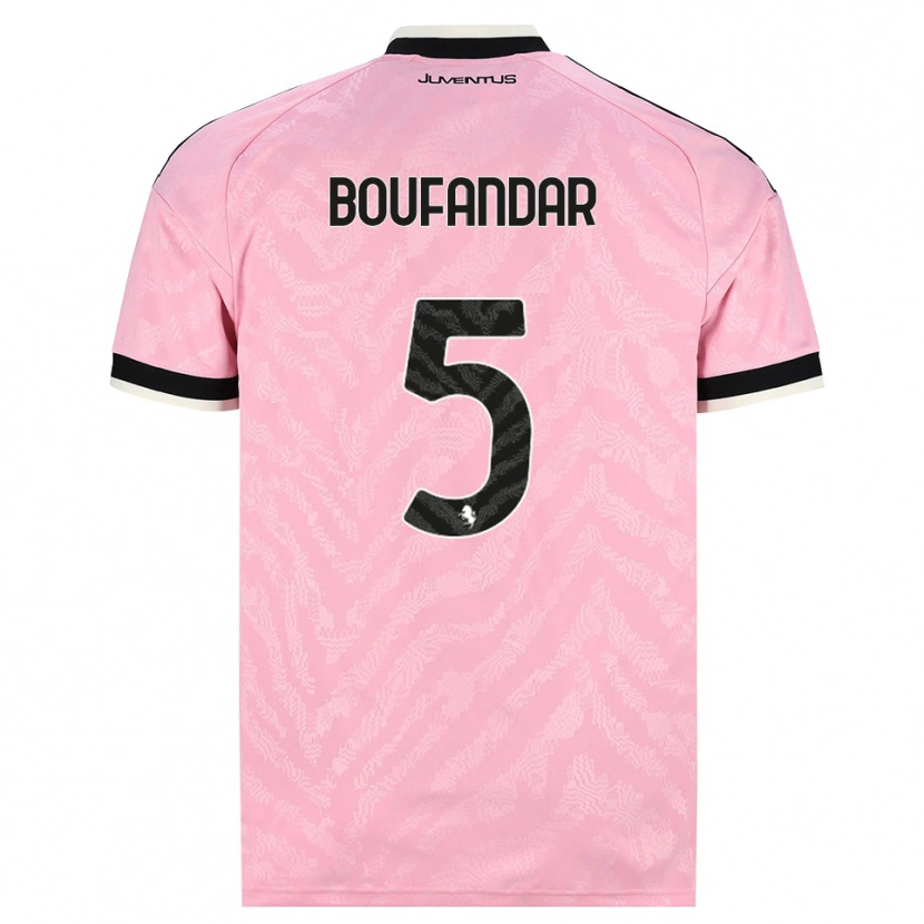 Danxen Mann Adam Boufandar #5 Rosa Svart Bortetrøye Drakt Trøye 2026/27 Skjorter T-Skjorte