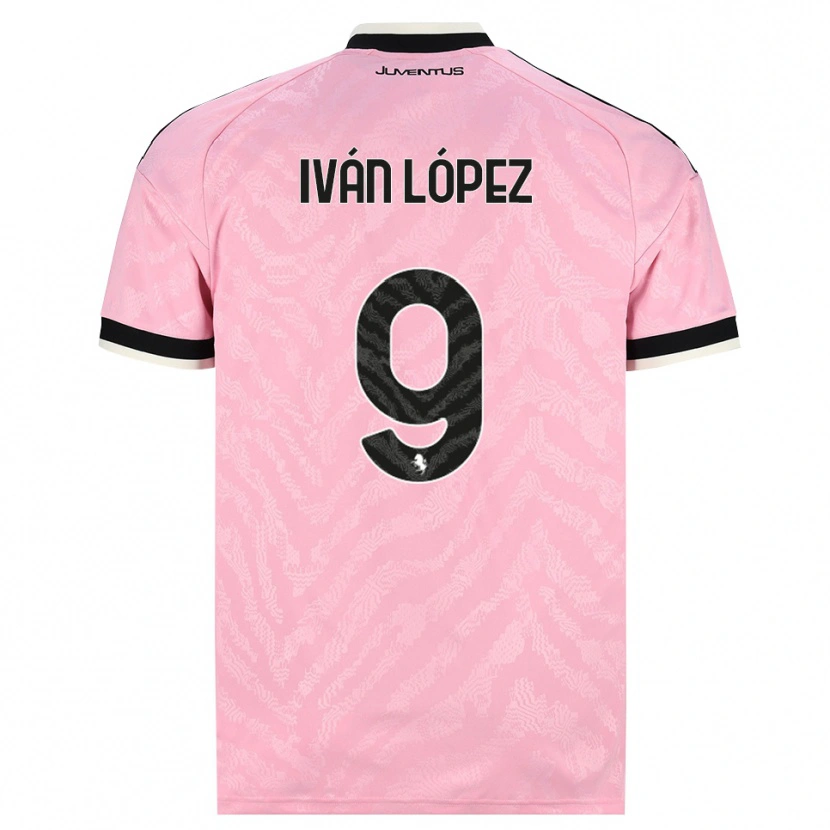 Danxen Mann Iván López #9 Rosa Svart Bortetrøye Drakt Trøye 2026/27 Skjorter T-Skjorte
