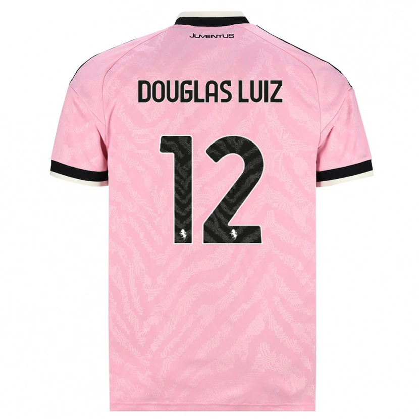 Danxen Mann Douglas Luiz #12 Rosa Svart Bortetrøye Drakt Trøye 2026/27 Skjorter T-Skjorte
