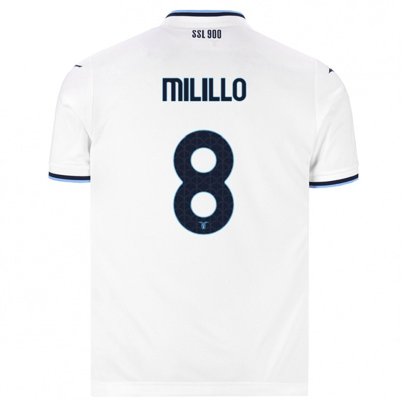 Danxen Mann Flavio Milillo #8 Hvit Marineblå Bortetrøye Drakt Trøye 2026/27 Skjorter T-Skjorte