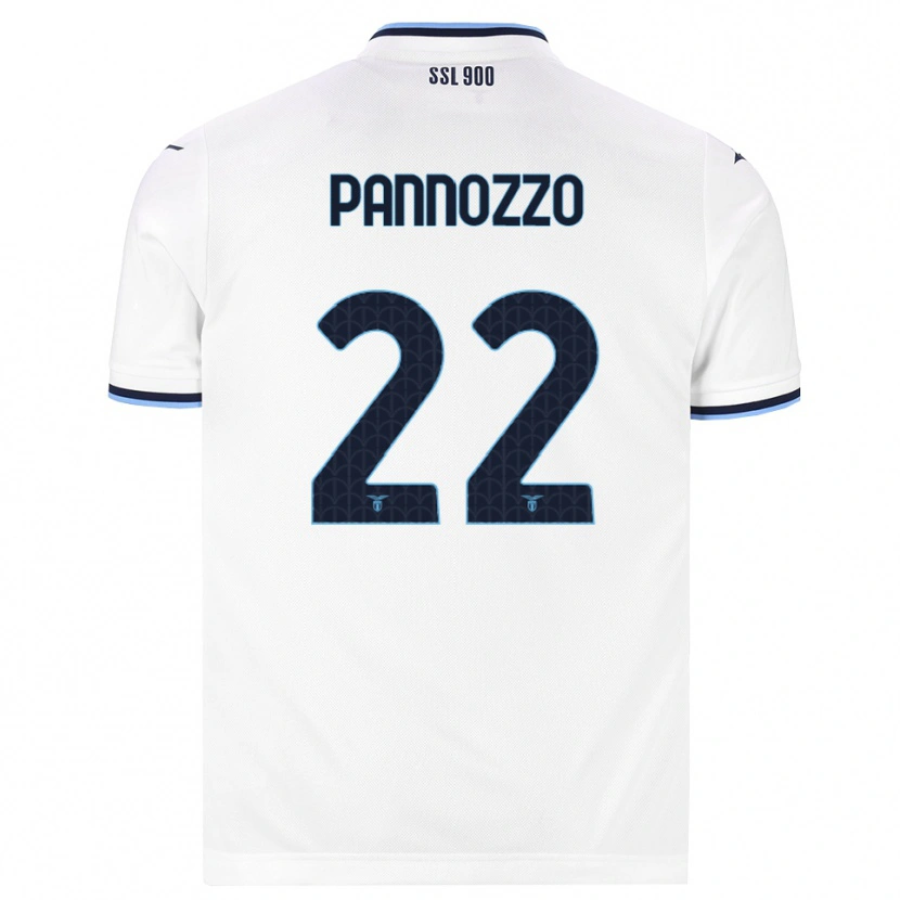 Danxen Mann Nicolò Pannozzo #22 Hvit Marineblå Bortetrøye Drakt Trøye 2026/27 Skjorter T-Skjorte