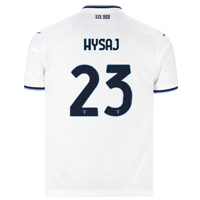 Danxen Mann Elseid Hysaj #23 Hvit Marineblå Bortetrøye Drakt Trøye 2026/27 Skjorter T-Skjorte