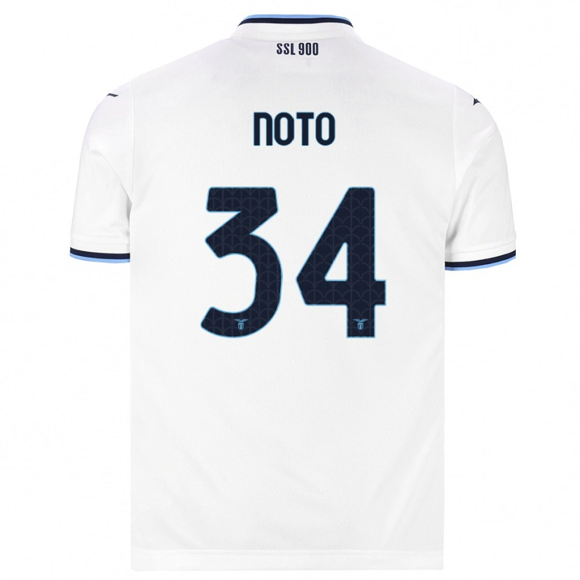 Danxen Mann Pierpaolo Noto #34 Hvit Marineblå Bortetrøye Drakt Trøye 2026/27 Skjorter T-Skjorte