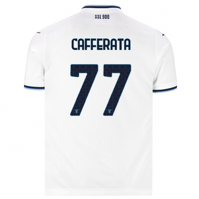 Danxen Mann Federica Cafferata #77 Hvit Marineblå Bortetrøye Drakt Trøye 2026/27 Skjorter T-Skjorte