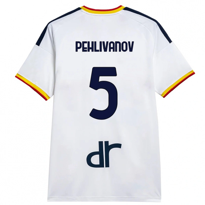 Danxen Mann Cristian Pehlivanov #5 Hvit Gul Rød Bortetrøye Drakt Trøye 2026/27 Skjorter T-Skjorte