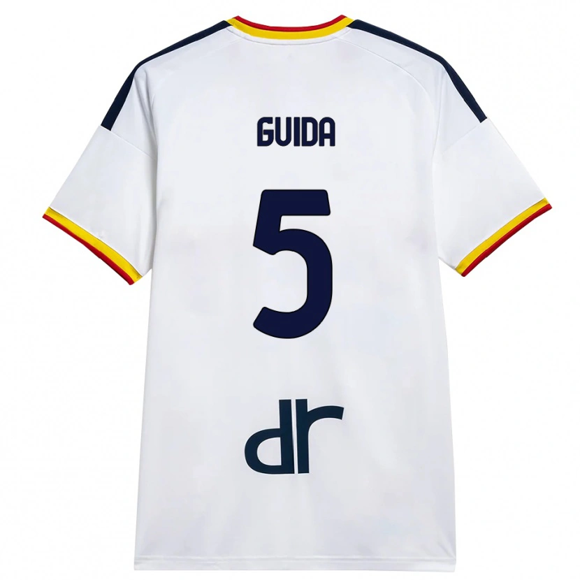 Danxen Mann Francesco Guida #5 Hvit Gul Rød Bortetrøye Drakt Trøye 2026/27 Skjorter T-Skjorte