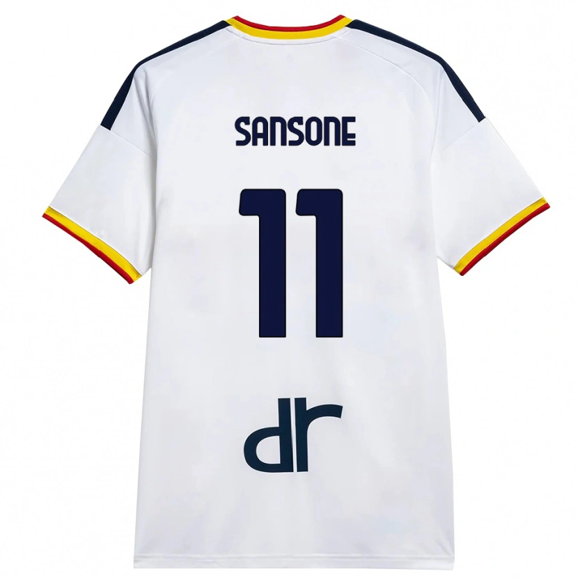 Danxen Mann Nicola Sansone #11 Hvit Gul Rød Bortetrøye Drakt Trøye 2026/27 Skjorter T-Skjorte