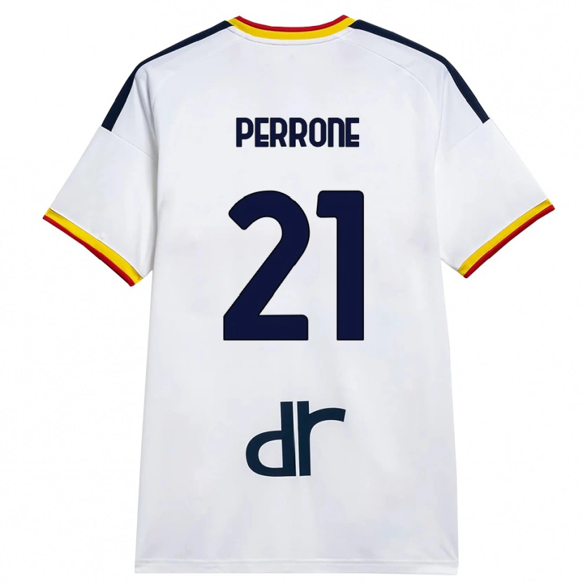 Danxen Mann Samuele Perrone #21 Hvit Gul Rød Bortetrøye Drakt Trøye 2026/27 Skjorter T-Skjorte