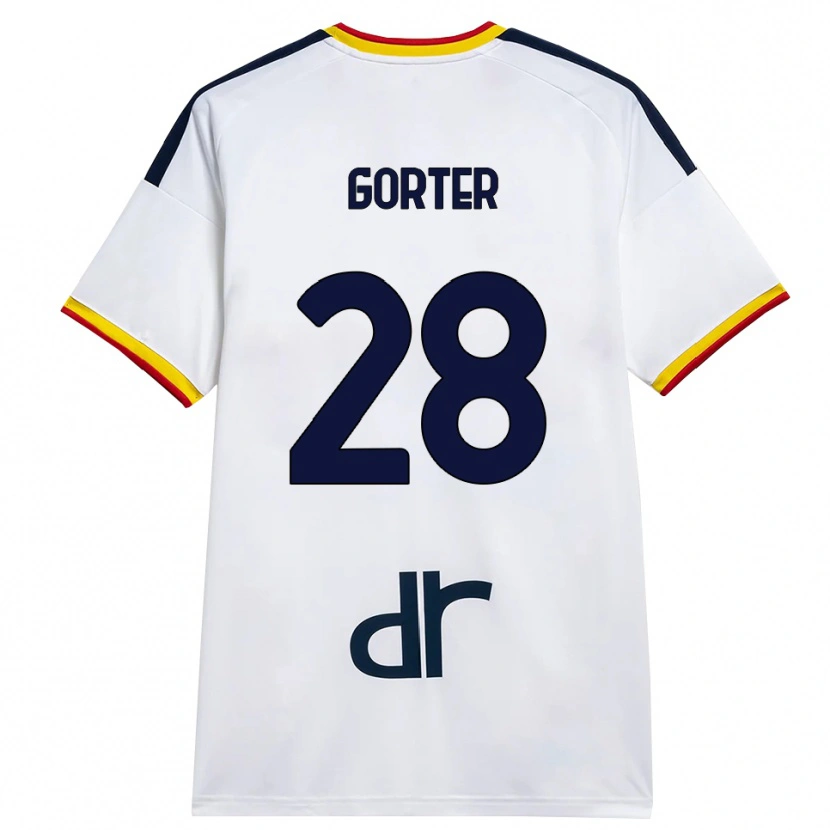Danxen Mann Olaf Gorter #28 Hvit Gul Rød Bortetrøye Drakt Trøye 2026/27 Skjorter T-Skjorte