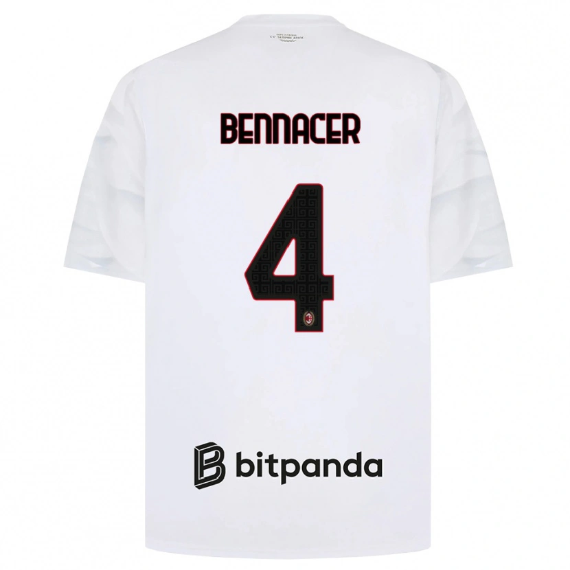 Danxen Mann Ismael Bennacer #4 Hvit Rød Svart Bortetrøye Drakt Trøye 2026/27 Skjorter T-Skjorte