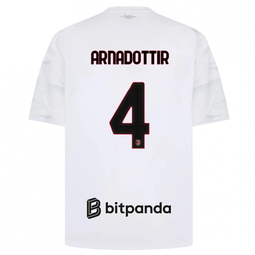 Danxen Mann Guony Arnadottir #4 Hvit Rød Svart Bortetrøye Drakt Trøye 2026/27 Skjorter T-Skjorte