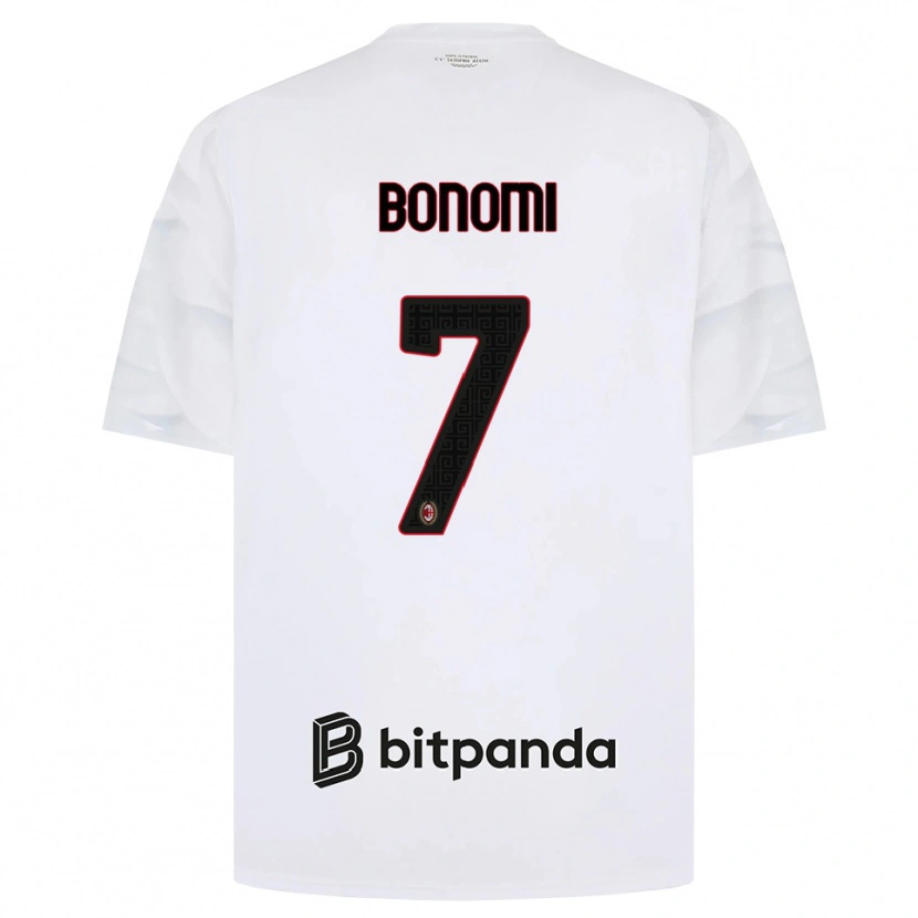 Danxen Mann Alessandro Bonomi #7 Hvit Rød Svart Bortetrøye Drakt Trøye 2026/27 Skjorter T-Skjorte