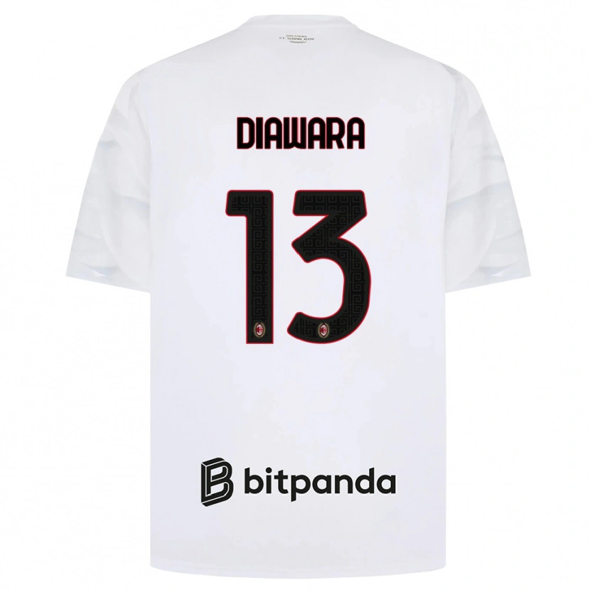 Danxen Mann Sankhoun Diawara #13 Hvit Rød Svart Bortetrøye Drakt Trøye 2026/27 Skjorter T-Skjorte