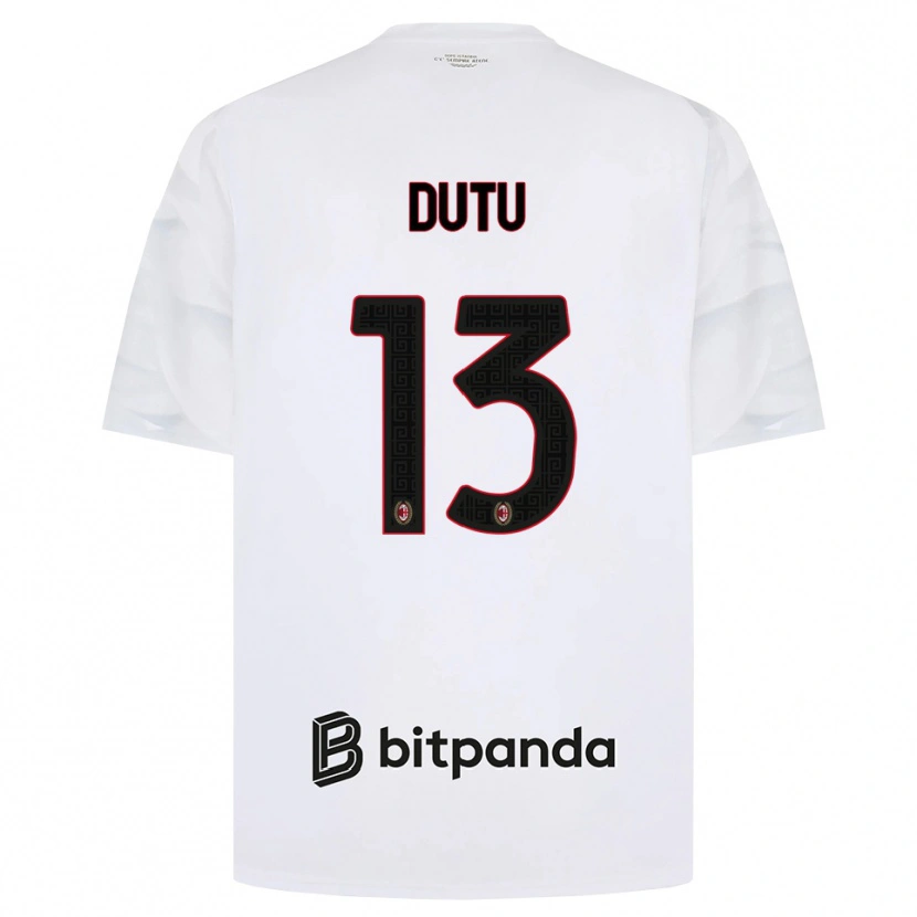 Danxen Mann Matteo Dutu #13 Hvit Rød Svart Bortetrøye Drakt Trøye 2026/27 Skjorter T-Skjorte