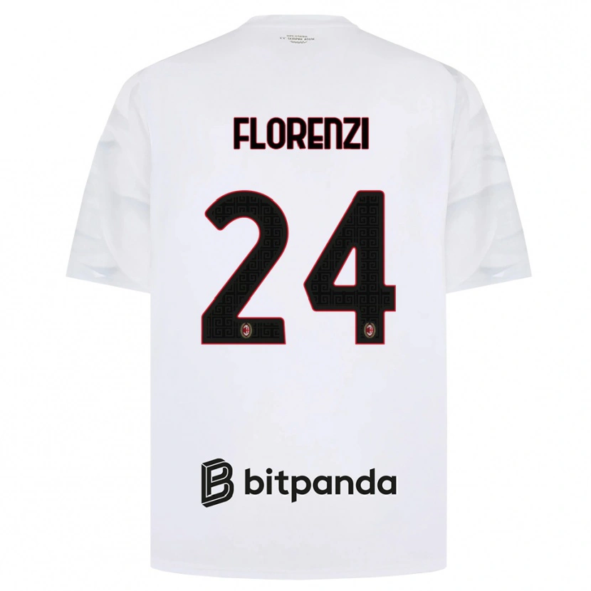 Danxen Mann Alessandro Florenzi #24 Hvit Rød Svart Bortetrøye Drakt Trøye 2026/27 Skjorter T-Skjorte