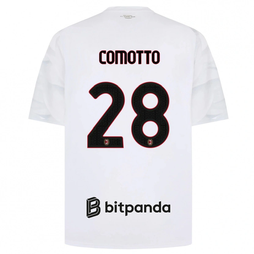 Danxen Mann Christian Comotto #28 Hvit Rød Svart Bortetrøye Drakt Trøye 2026/27 Skjorter T-Skjorte