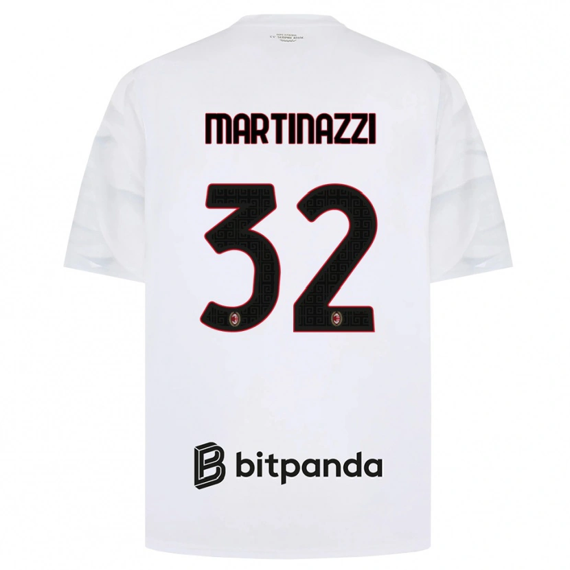 Danxen Mann Luca Martinazzi #32 Hvit Rød Svart Bortetrøye Drakt Trøye 2026/27 Skjorter T-Skjorte