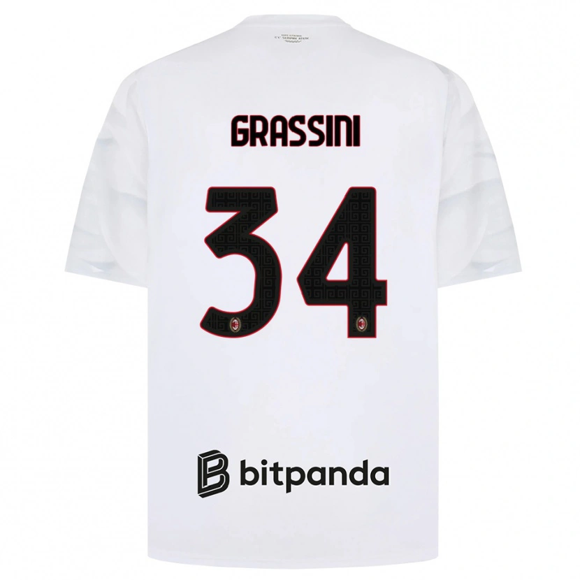 Danxen Mann Riccardo Grassini #34 Hvit Rød Svart Bortetrøye Drakt Trøye 2026/27 Skjorter T-Skjorte