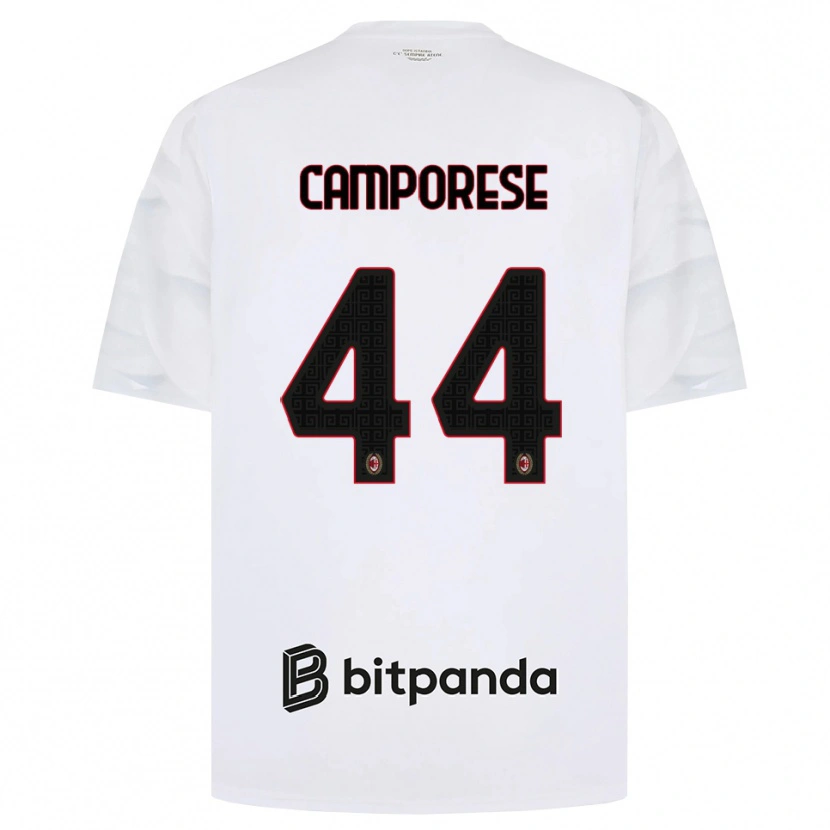 Danxen Mann Michele Camporese #44 Hvit Rød Svart Bortetrøye Drakt Trøye 2026/27 Skjorter T-Skjorte