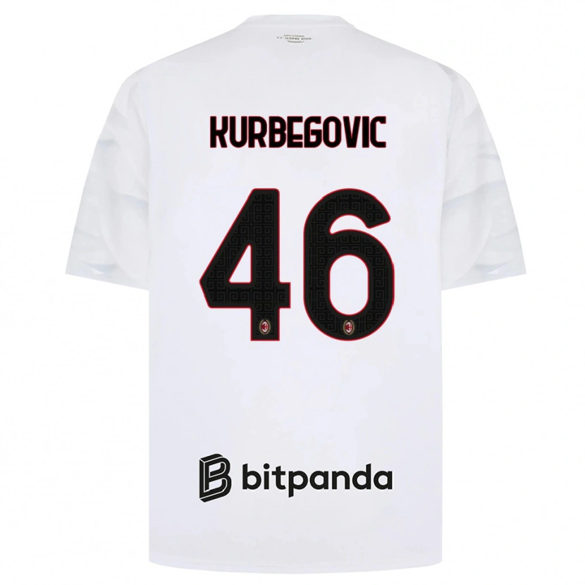 Danxen Mann Dino Kurbegovic #46 Hvit Rød Svart Bortetrøye Drakt Trøye 2026/27 Skjorter T-Skjorte