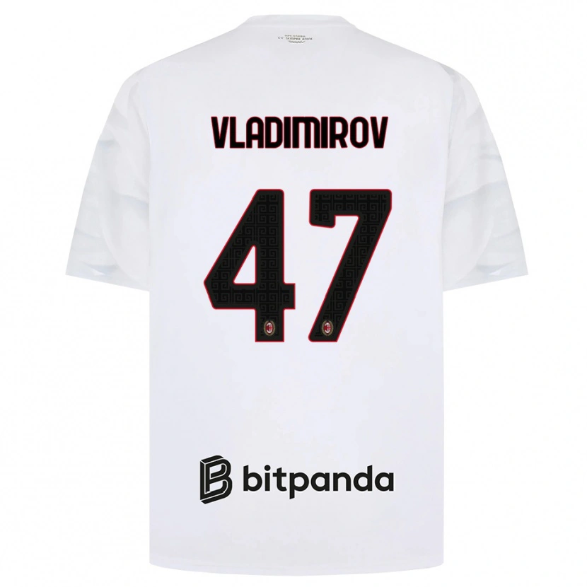 Danxen Mann Valeri Vladimirov #47 Hvit Rød Svart Bortetrøye Drakt Trøye 2026/27 Skjorter T-Skjorte