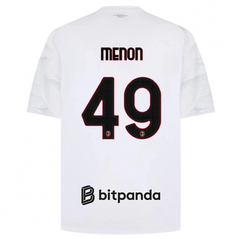 Danxen Mann Luca Menon #49 Hvit Rød Svart Bortetrøye Drakt Trøye 2026/27 Skjorter T-Skjorte