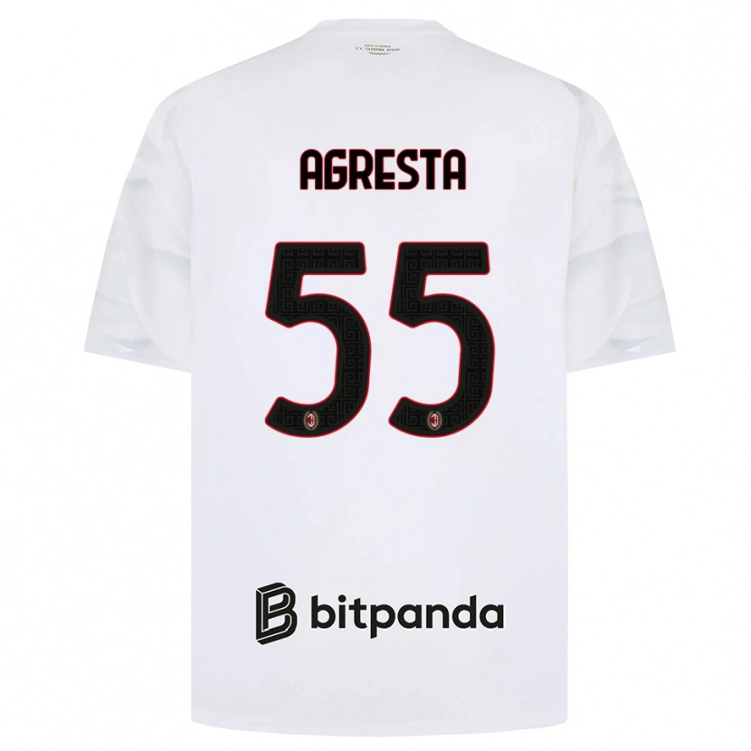 Danxen Mann Stefano Agresta #55 Hvit Rød Svart Bortetrøye Drakt Trøye 2026/27 Skjorter T-Skjorte