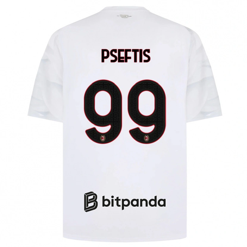 Danxen Mann Fotios Pseftis #99 Hvit Rød Svart Bortetrøye Drakt Trøye 2026/27 Skjorter T-Skjorte