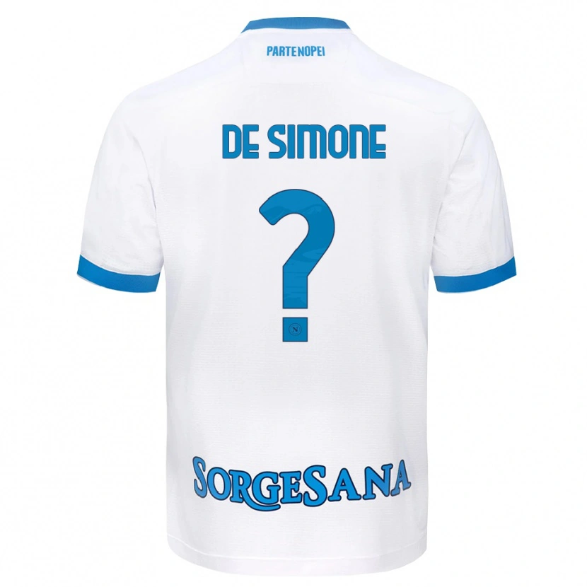 Danxen Mann Paolo De Simone #0 Hvit Himmelblå Bortetrøye Drakt Trøye 2026/27 Skjorter T-Skjorte
