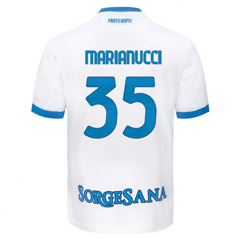 Danxen Mann Luca Marianucci #35 Hvit Himmelblå Bortetrøye Drakt Trøye 2026/27 Skjorter T-Skjorte