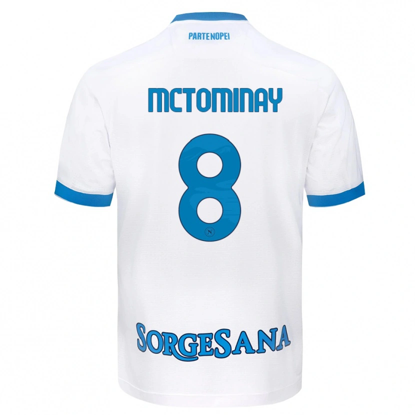 Danxen Mann Scott Mctominay #8 Hvit Himmelblå Bortetrøye Drakt Trøye 2026/27 Skjorter T-Skjorte