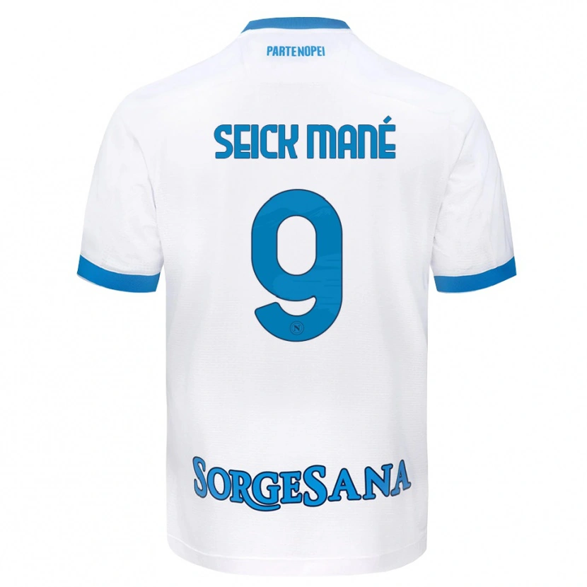 Danxen Mann Mohamed Seick Mané #9 Hvit Himmelblå Bortetrøye Drakt Trøye 2026/27 Skjorter T-Skjorte