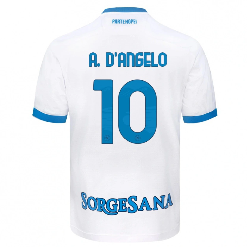 Danxen Mann Adrian D'angelo #10 Hvit Himmelblå Bortetrøye Drakt Trøye 2026/27 Skjorter T-Skjorte