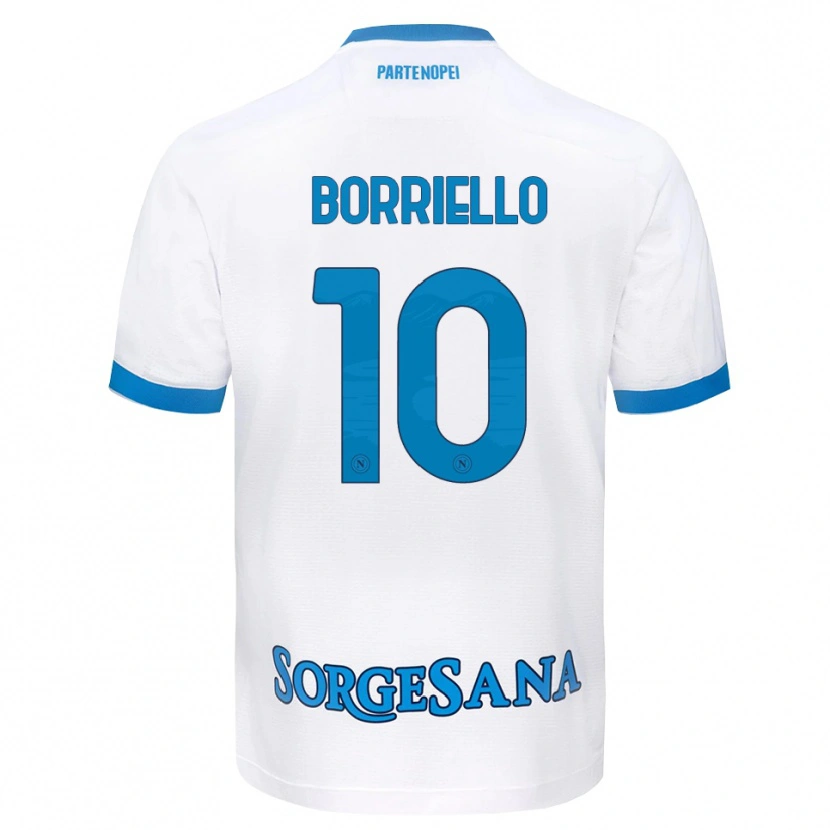 Danxen Mann Salvatore Borriello #10 Hvit Himmelblå Bortetrøye Drakt Trøye 2026/27 Skjorter T-Skjorte