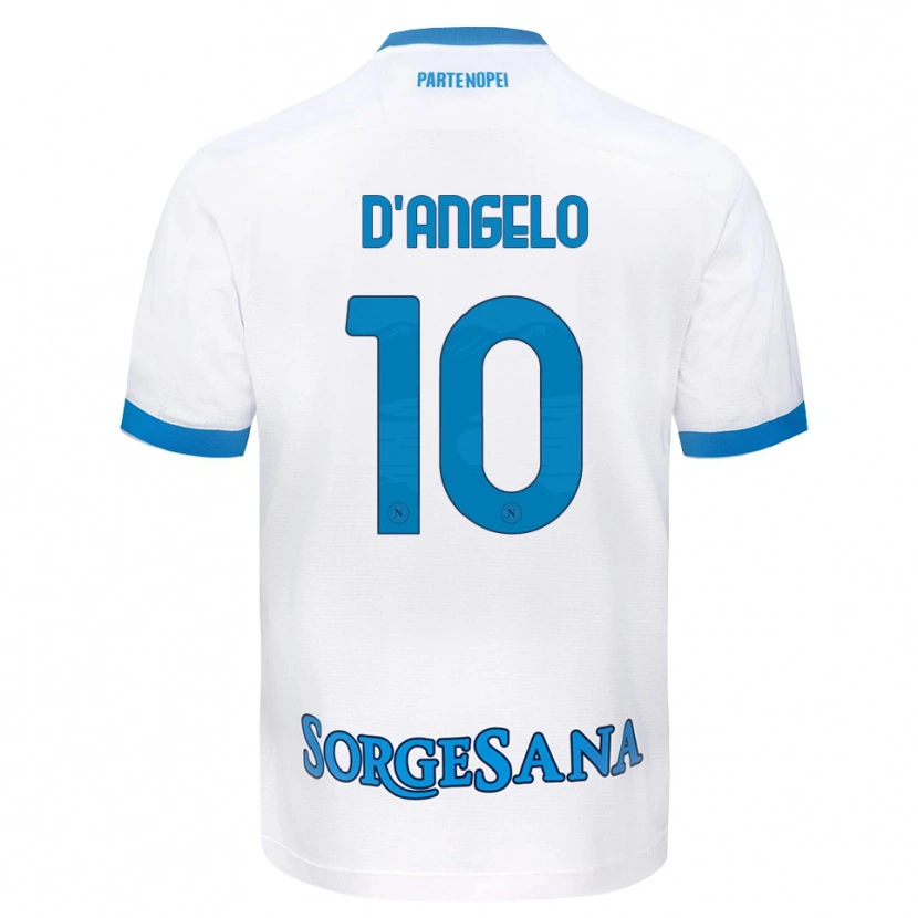 Danxen Mann Davide D'angelo #10 Hvit Himmelblå Bortetrøye Drakt Trøye 2026/27 Skjorter T-Skjorte