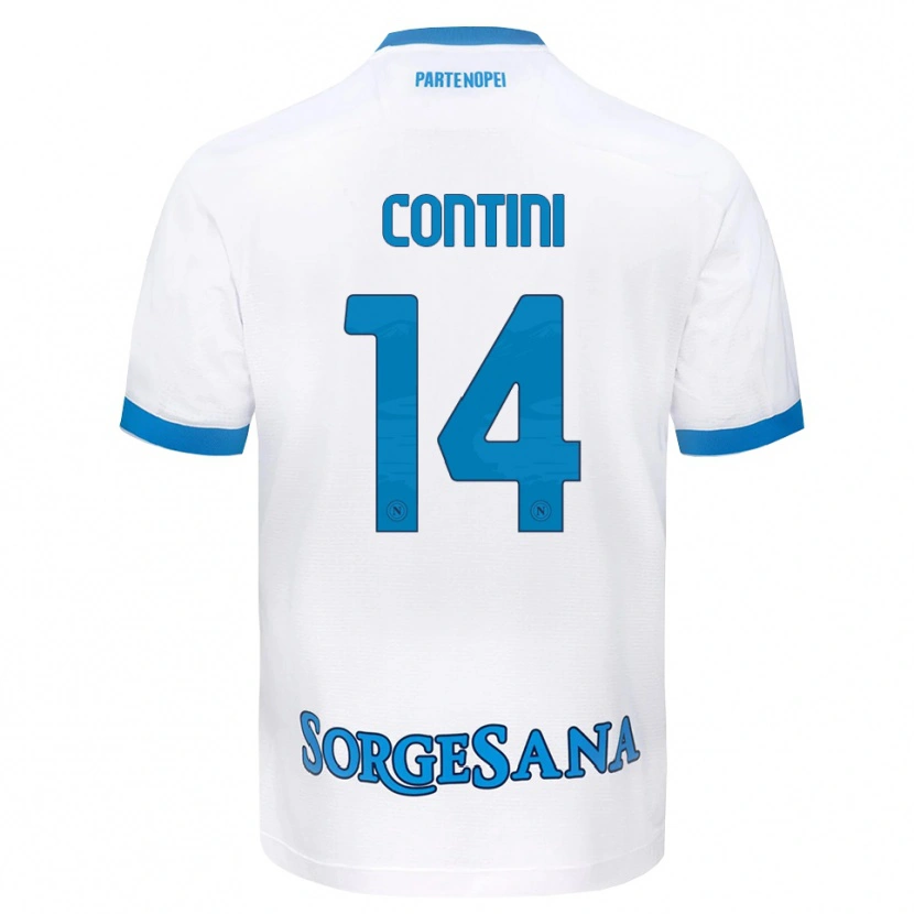 Danxen Mann Nikita Contini #14 Hvit Himmelblå Bortetrøye Drakt Trøye 2026/27 Skjorter T-Skjorte