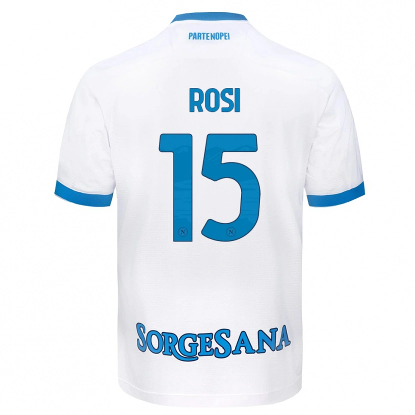 Danxen Mann Pasquale Rosi #15 Hvit Himmelblå Bortetrøye Drakt Trøye 2026/27 Skjorter T-Skjorte