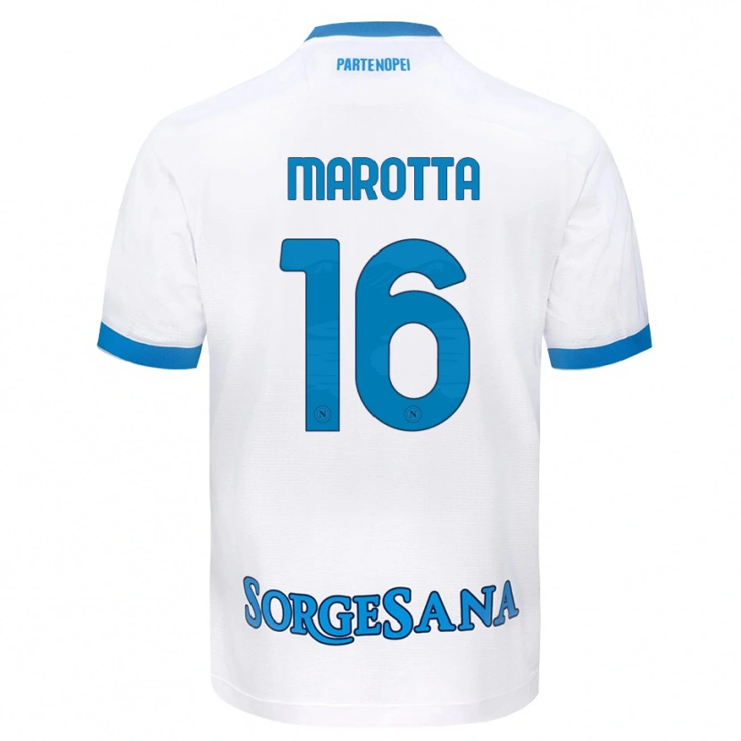 Danxen Mann Gabriele Marotta #16 Hvit Himmelblå Bortetrøye Drakt Trøye 2026/27 Skjorter T-Skjorte
