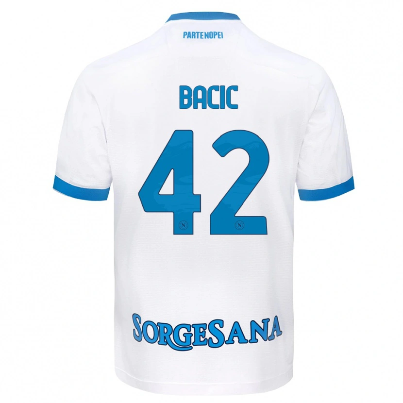 Danxen Mann Doris Bačić #42 Hvit Himmelblå Bortetrøye Drakt Trøye 2026/27 Skjorter T-Skjorte