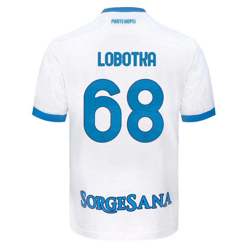 Danxen Mann Stanislav Lobotka #68 Hvit Himmelblå Bortetrøye Drakt Trøye 2026/27 Skjorter T-Skjorte