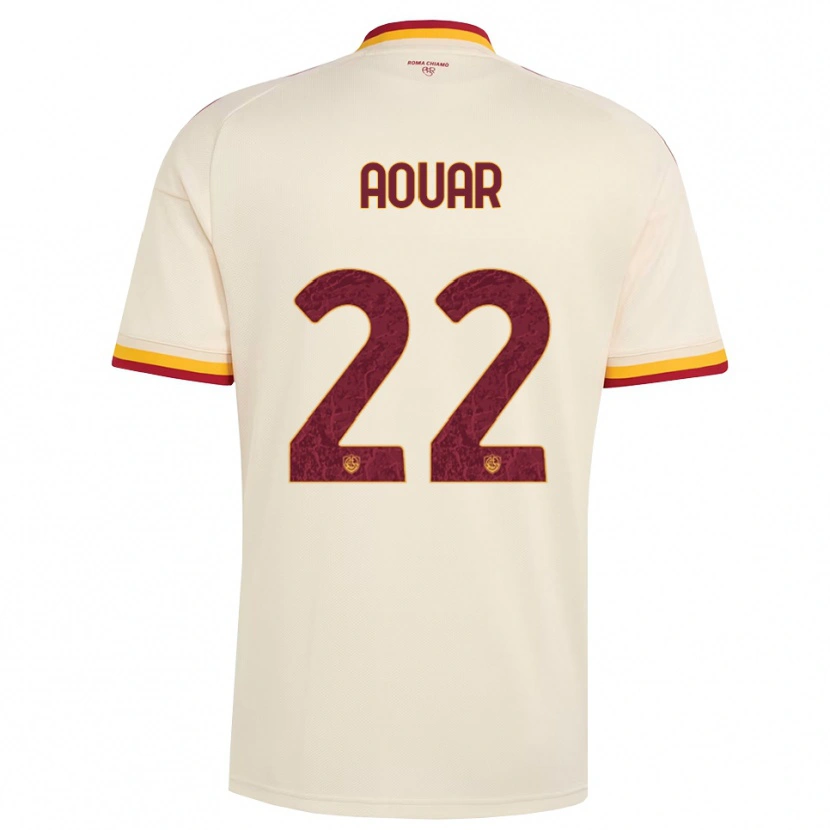 Danxen Mann Houssem Aouar #22 Champagne Rød Gul Bortetrøye Drakt Trøye 2026/27 Skjorter T-Skjorte
