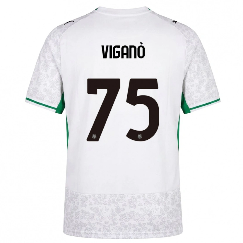 Danxen Mann Lorenzo Viganò #75 Hvit Svart Grønn Bortetrøye Drakt Trøye 2026/27 Skjorter T-Skjorte