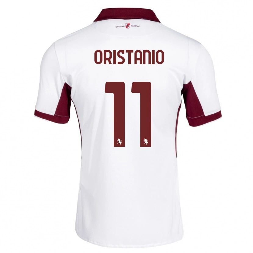 Danxen Mann Gaetano Oristanio #11 Burgunder Hvit Rød Bortetrøye Drakt Trøye 2026/27 Skjorter T-Skjorte