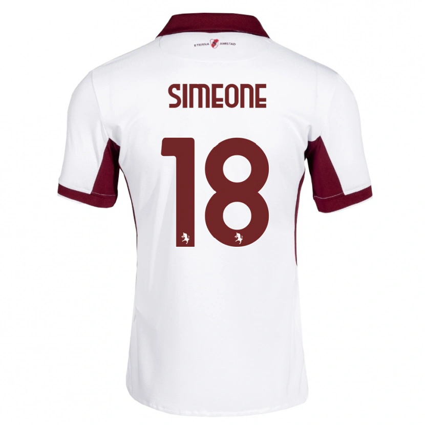 Danxen Mann Giovanni Simeone #18 Burgunder Hvit Rød Bortetrøye Drakt Trøye 2026/27 Skjorter T-Skjorte