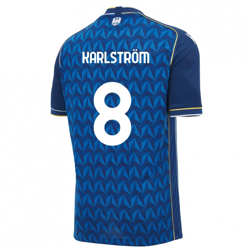 Danxen Mann Jesper Karlström #8 Kongeblå Hvit Blå Bortetrøye Drakt Trøye 2026/27 Skjorter T-Skjorte