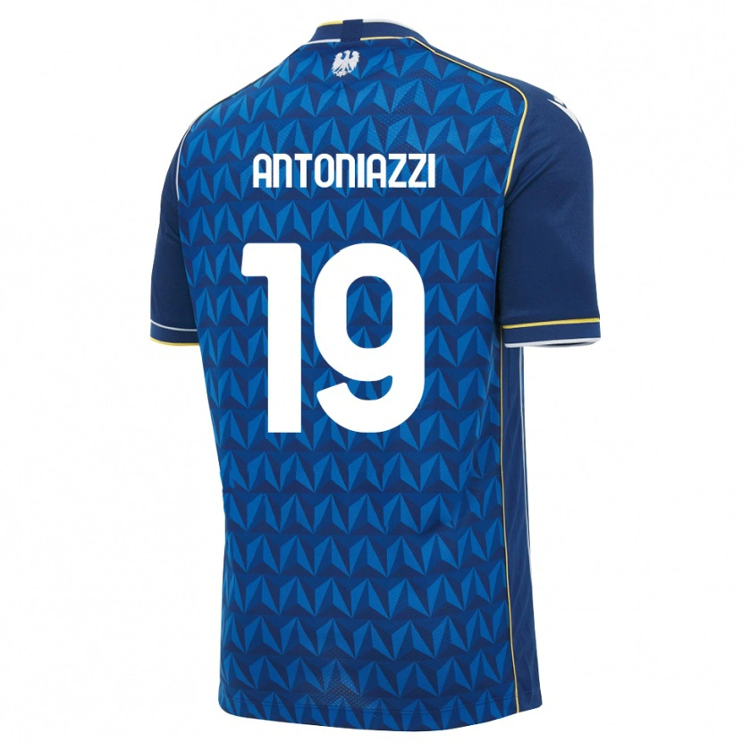 Danxen Mann Samuele Antoniazzi #19 Kongeblå Hvit Blå Bortetrøye Drakt Trøye 2026/27 Skjorter T-Skjorte