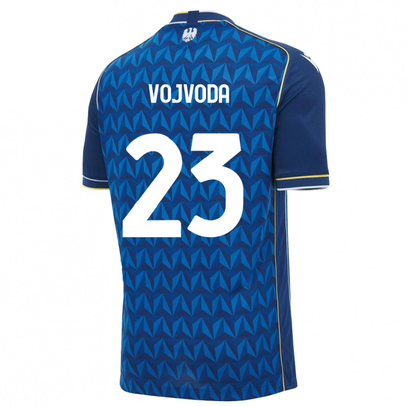 Danxen Mann Mërgim Vojvoda #23 Kongeblå Hvit Blå Bortetrøye Drakt Trøye 2026/27 Skjorter T-Skjorte