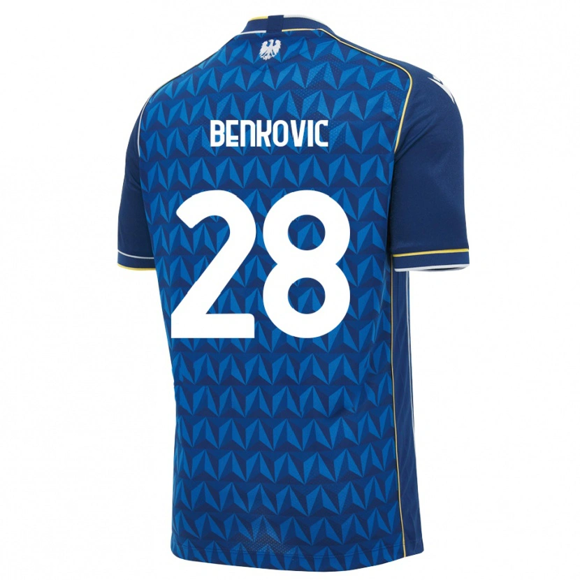 Danxen Mann Filip Benkovic #28 Kongeblå Hvit Blå Bortetrøye Drakt Trøye 2026/27 Skjorter T-Skjorte